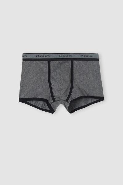 Grey Stretch Contrast Boxer Shorts, , large image number 2