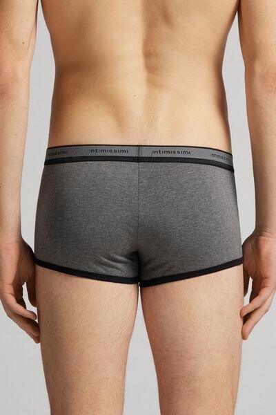 Grey Stretch Contrast Boxer Shorts, , large image number 3