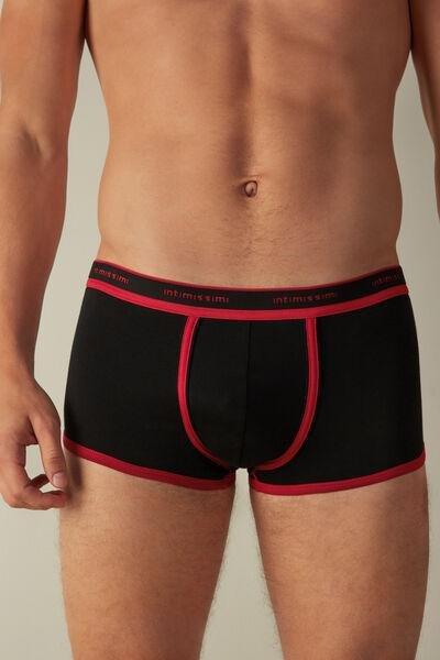 Black Stretch Supima Cotton Boxer Shorts Detail, , large image number 0