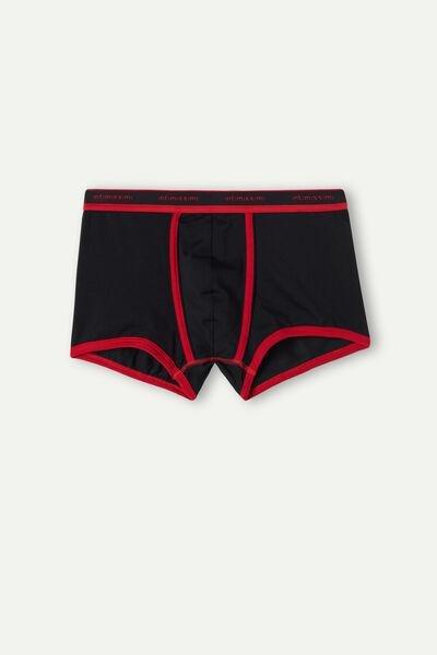 Black Stretch Supima Cotton Boxer Shorts Detail, , large image number 2