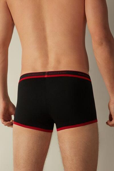 Black Stretch Supima Cotton Boxer Shorts Detail, , large image number 3