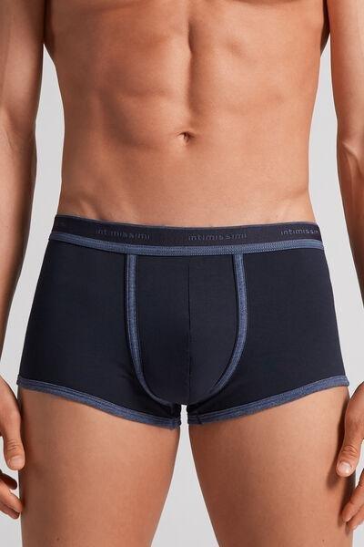 Navy Stretch Contrast Boxer Shorts, , large image number 0