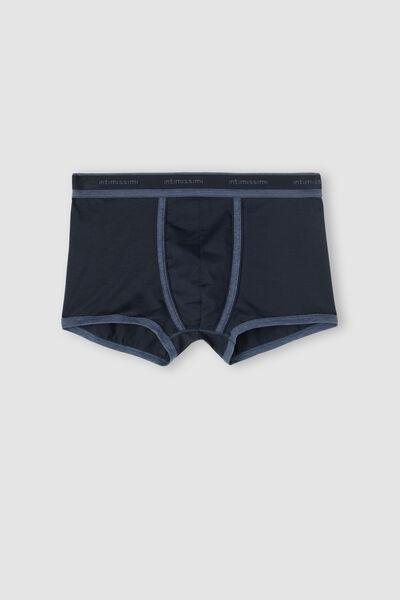 Navy Stretch Contrast Boxer Shorts, , large image number 2