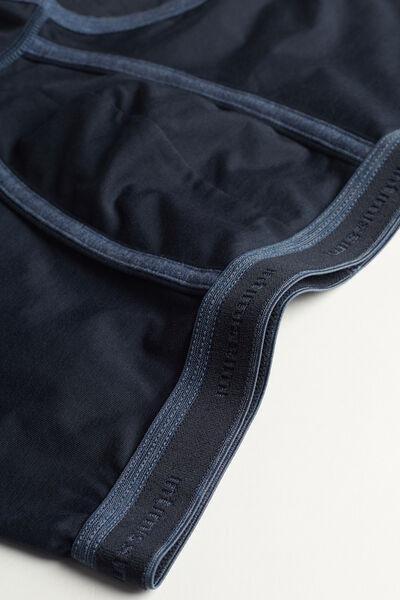 Navy Stretch Contrast Boxer Shorts, , large image number 4