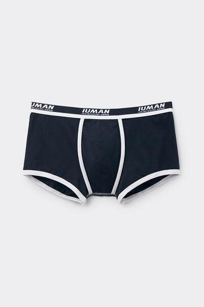 Navy / White Embroidered Superior Cotton Boxers, Midnight Blue/white, large image number 3