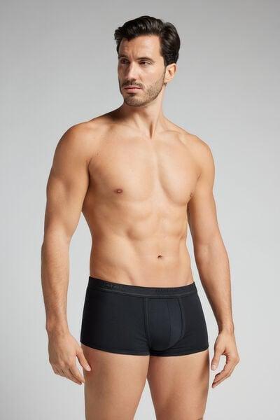 Black Elastic Trims Superior Cotton Boxers, Black/black, medium