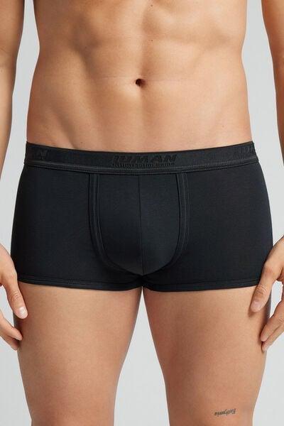 Black Elastic Trims Superior Cotton Boxers, Black/black, medium