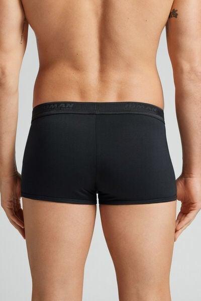 Black Elastic Trims Superior Cotton Boxers, Black/black, large image number 2