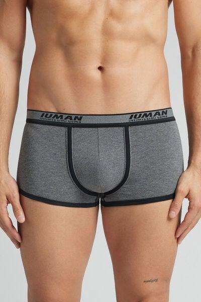 Grey/Black Elastic Trims Superior Cotton Boxers, Graphite Grey Blend/black, medium