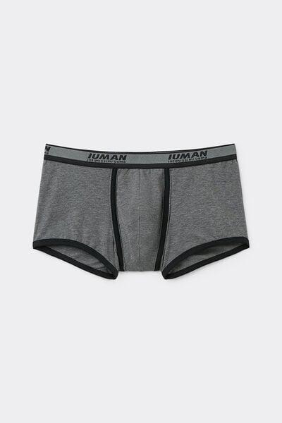 Grey/Black Elastic Trims Superior Cotton Boxers, Graphite Grey Blend/black, large image number 3