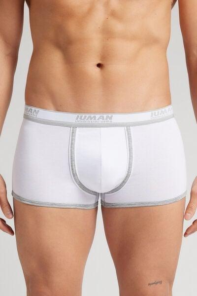 White Elastic Trim Superior Cotton Boxers, 5601_709J, large image number 1