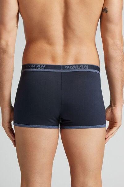 Navy Elastic Trims Superior Cotton Boxers, 5601_844I, large image number 2