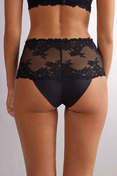 Black Pretty Flowers Knickers, , large image number 3