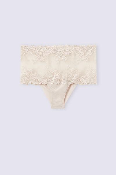 Cream Silk Pretty Flowers Knickers, , large image number 2