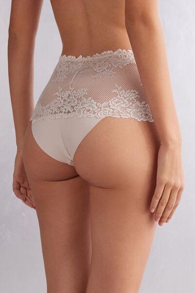 Cream Silk Pretty Flowers Knickers, , large image number 3