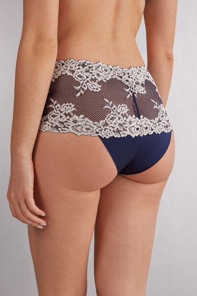 Navy High-Waisted Brazilian Knickers, , large image number 3