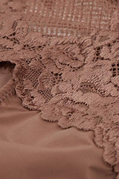 Beige Pretty Flowers French Knickers, Brown Mocha, large image number 4