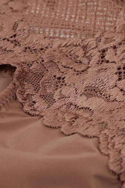 Beige Pretty Flowers French Knickers, Brown Mocha, large image number 4