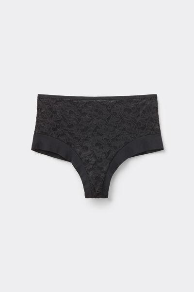 Black High-Waist Brazilian Panties, Black, large image number 2