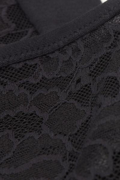 Black High-Waist Brazilian Panties, Black, large image number 4