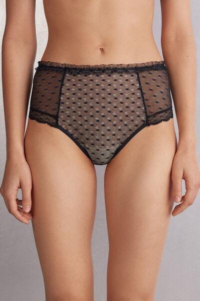 Black High-Waisted French Knickers, , large image number 0