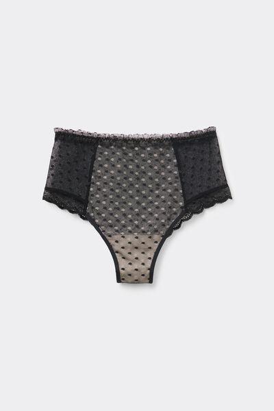 Black High-Waisted French Knickers, , large image number 1