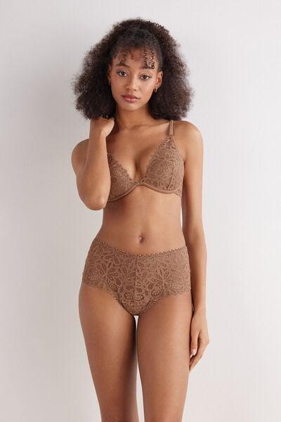 Brown High-Waisted French Knickers, Medium Beige, large image number 0