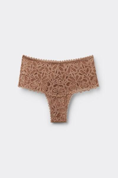 Brown High-Waisted French Knickers, Medium Beige, large image number 3