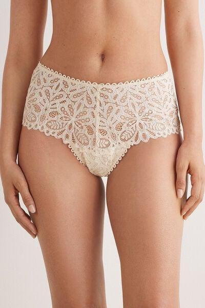 Beige High-Waisted French Knickers, 5601_865J, large image number 1