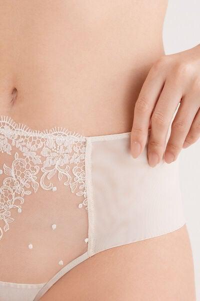 Beige Luxury Dreams Embroidered French Knickers, Natural, large image number 5