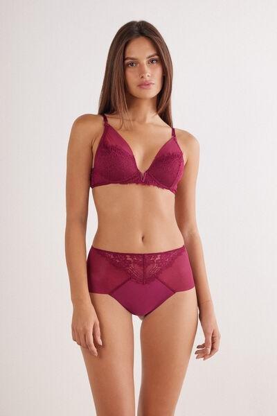 Red Sheer Glamour High-Waisted Brazilian Briefs, 5601_940J, large image number 1