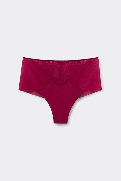 Red Sheer Glamour High-Waisted Brazilian Briefs, 5601_940J, large image number 2