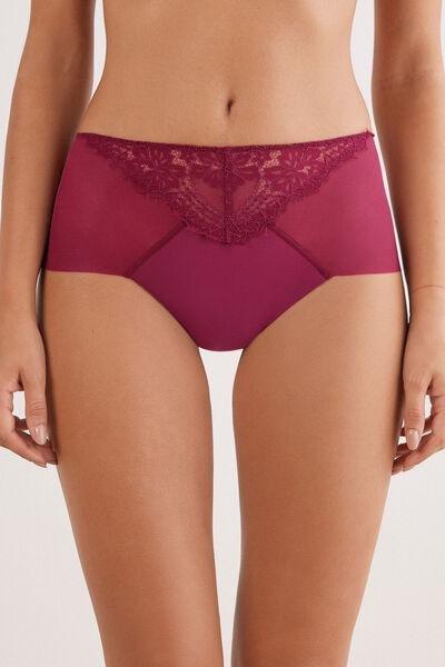 Red Sheer Glamour High-Waisted Brazilian Briefs, 5601_940J, medium