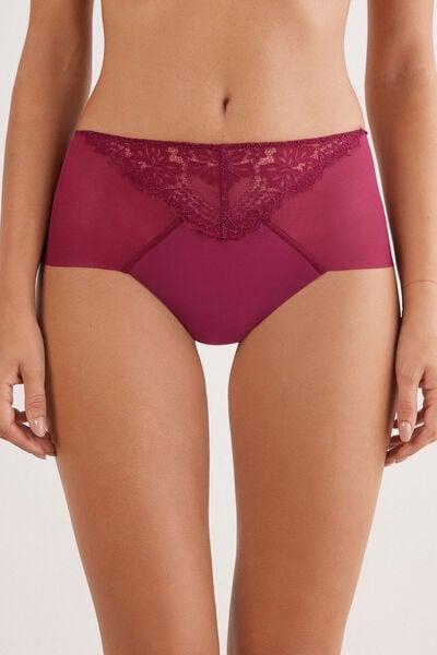 Red Sheer Glamour High-Waisted Brazilian Briefs, 5601_940J, large image number 3
