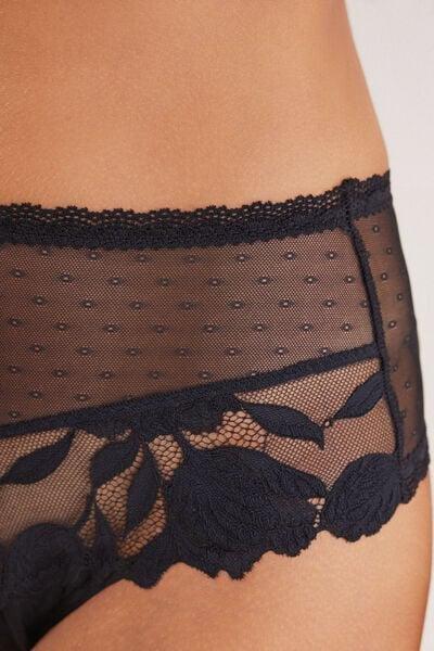 Black All About Flowers High-Waisted Brazilian Briefs, Black, large image number 5
