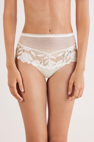 White All About Flowers High Waist Brazilian Panty, , large image number 0