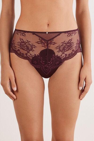Burgundy La Vie En Rose French Knickers, 5601_028K, large image number 2
