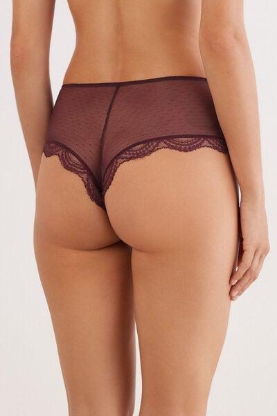 Burgundy La Vie En Rose French Knickers, 5601_028K, large image number 3