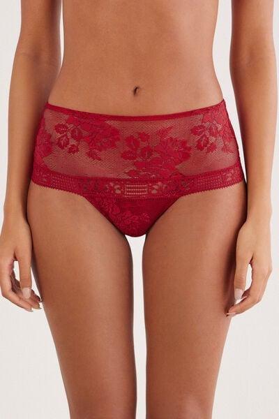 Red La Femme Fatale High-Waisted French Knickers, Wax Red, large image number 2
