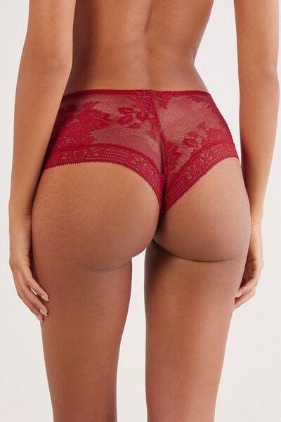Red La Femme Fatale High-Waisted French Knickers, Wax Red, large image number 4