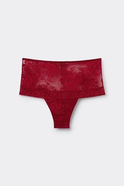 Red La Femme Fatale High-Waisted French Knickers, Wax Red, large image number 7