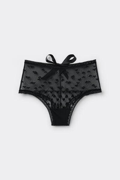 Black The Love Club High-Waisted French Knickers, Black, large image number 3