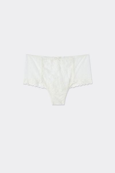 White From The Boudoir Floral Embroidery Brazilian Lace Knickers, Powder White, large image number 3