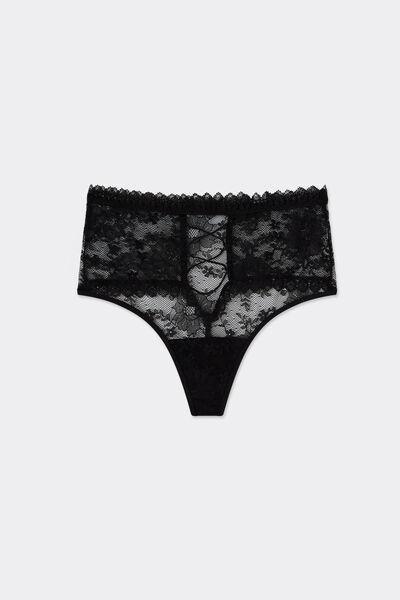 Black Tempting Treat High-Waisted French Knickers, Black, large image number 1
