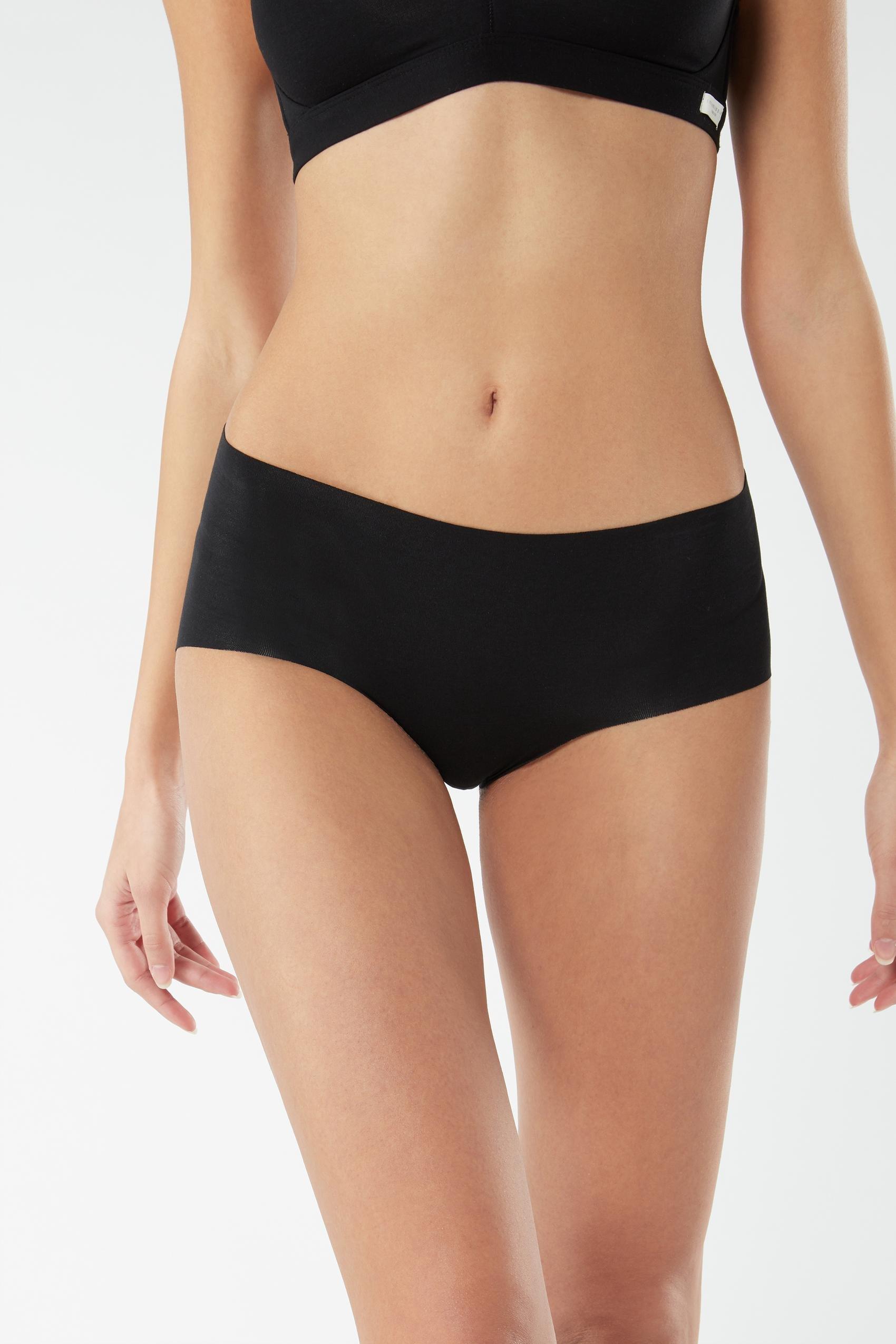 Black Seamless French Knickers, , large image number 5