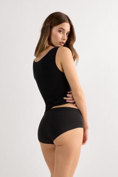 Black Seamless French Knickers, Black, large image number 10