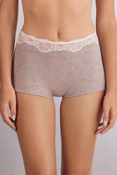 Grey High-Rise French Knickers, , large image number 0