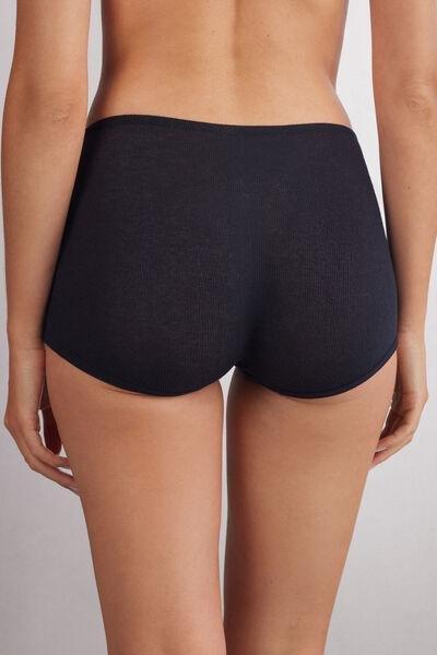 Black High-Rise French Knickers, , large image number 3