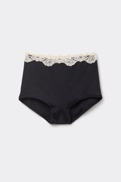 Black High-Rise French Knickers, 5601_768J, large image number 5