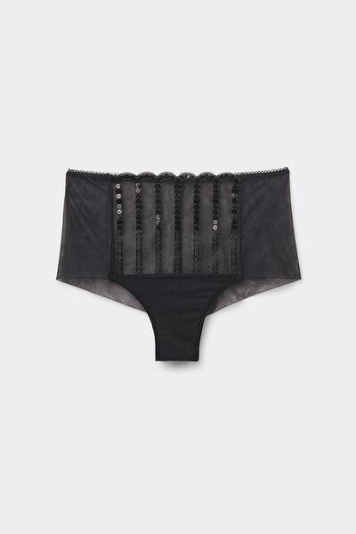 Black See The Magic High-Waisted French Knickers, Black, large image number 2
